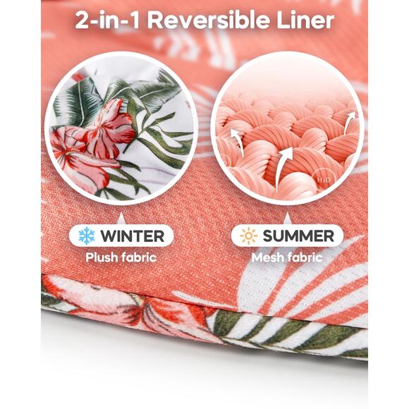 Mamatepe Flamingo Car Seat Insert for Newborn, Reversible Baby Head Body Support - Picture 4 of 7